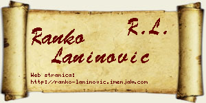 Ranko Laninović vizit kartica